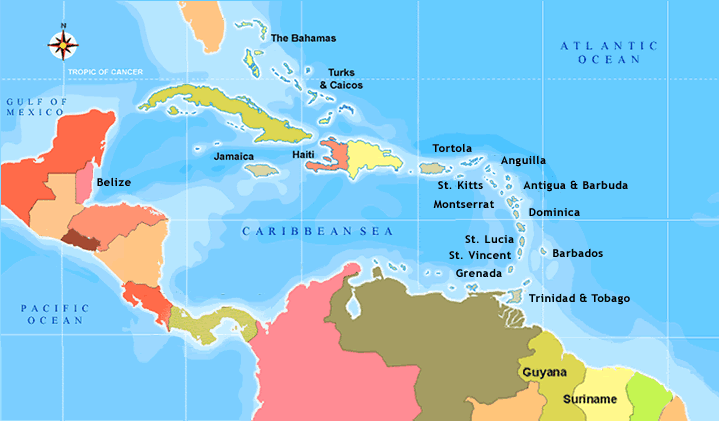 Карибский регион на карте. Карибы Карибские острова карта. Страны Карибского бассейна на карте. Острова Карибского бассейна на карте. Политическая карта Карибского бассейна.